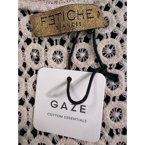 NWT FETICHE SUANCES BOHO CROCHET BANJARA VEST MIRRORS, SHELLS, BEADS, TASSELS - Picture 3 of 9